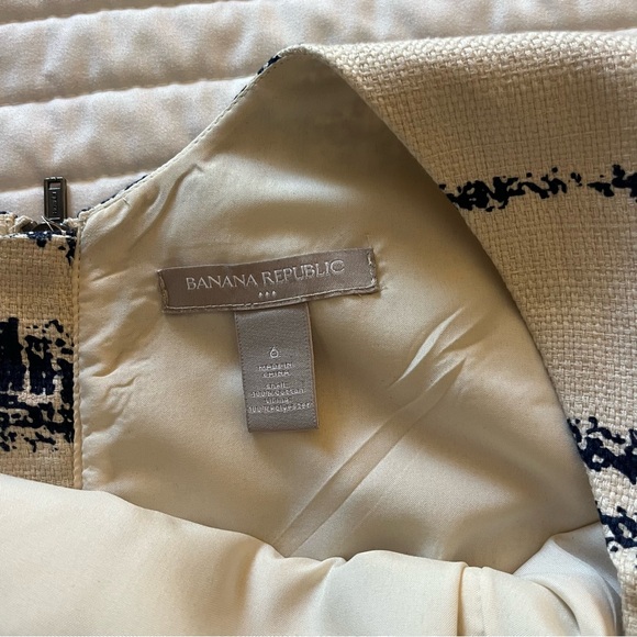 Banana Republic Navy/Cream Sleeveless Dress Size 6 - Picture 3 of 6